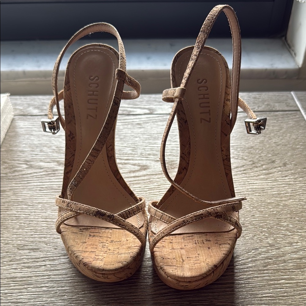 SCHUTZ Tan High Heel Strappy Sandals